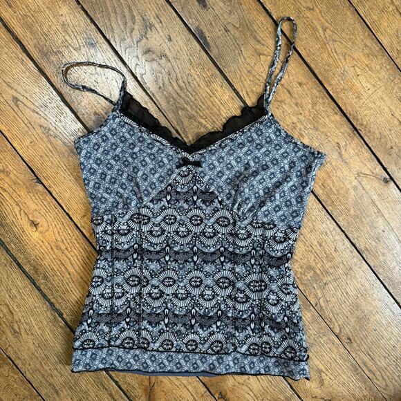 Y2K rom com blue cami tank (XS) coquette ballet core - Picture 2 of 8